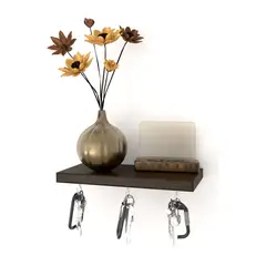 GENERICO - Repisa Perchero Llaves P-01 Decoración Hogar Moderna Color Wengue