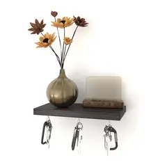 GENERICO - Repisa Perchero Llaves P-01 Decoración Hogar Moderna Color Gris Oscuro