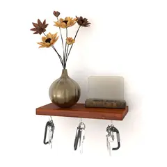 GENERICO - Repisa Perchero Llaves P-01 Decoración Hogar Moderna Color Cedro