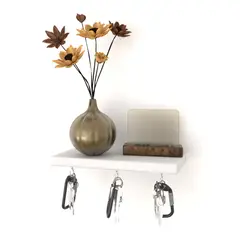 GENERICO - Repisa Perchero Llaves P-01 Decoración Hogar Moderna Blanco Nevado