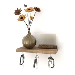 GENERICO - Repisa Perchero Llaves P-01 Decoración Hogar Moderna Color Amaretto