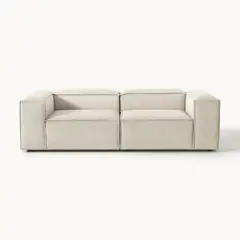 GENERICO - SOFÁ MODULAR COLOR CREMA EN TELA ANTIFLUIDOS Y PET FRIENDLY