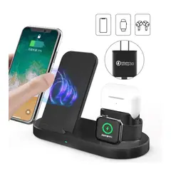 GENERICO - Cargador inalámbrico H10 3 en 1 para iPhone, Apple Watch, AirPods