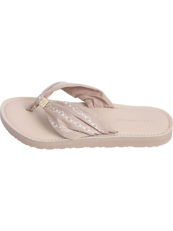 Imagen de Sandalias beige elevadas con logo
