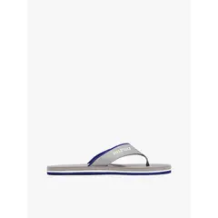 TOMMY HILFIGER - Sandalias gris con tiras acolchadas e inscripción