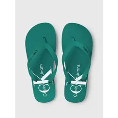 CALVIN KLEIN - Sandalias Verde De Playa Con Monologo