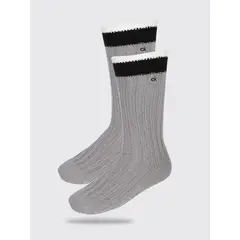 CALVIN KLEIN - Medias Negro Largas Con Monograma Ck