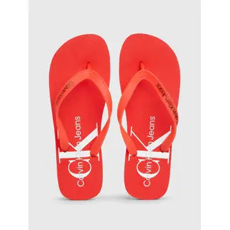 CALVIN KLEIN - Sandalias Naranja De Playa Con Monologo