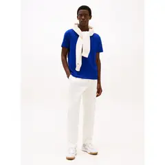 TOMMY HILFIGER - Camiseta azul de cuello redondo