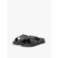 TOMMY HILFIGER - Sandalias negro de Cuero con tiras cruzadas