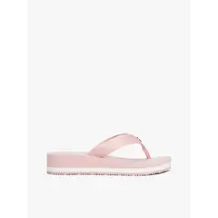 TOMMY HILFIGER - Sandalias rosa de cuña con monograma TH