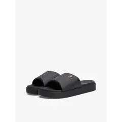 TOMMY HILFIGER - Sandalias negro de plataforma con monogramas TH