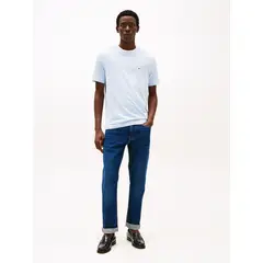 TOMMY HILFIGER - Camiseta celeste de cuello redondo