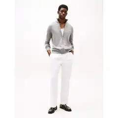 TOMMY HILFIGER - Saco gris de cuello perkins con cremallera