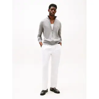 TOMMY HILFIGER - Saco gris de cuello perkins con cremallera