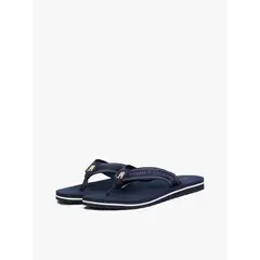TOMMY HILFIGER - Sandalias azul con inscripción tonal en tiras