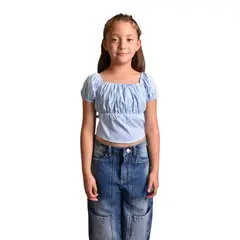 BIGBOYS - Blusita Recogido Azul Niña