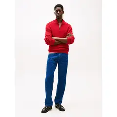 TOMMY HILFIGER - Saco rojo texturizado con cremallera