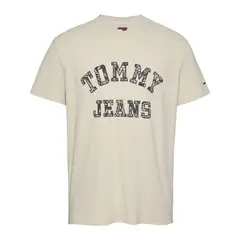 TOMMY HILFIGER - Camiseta beige de corte regular Tommy Jeans