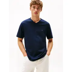 TOMMY HILFIGER - Camiseta azul de Cuello en V