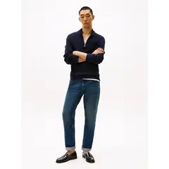 TOMMY HILFIGER - Saco azul texturizado con cremallera