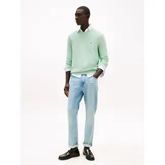 TOMMY HILFIGER - Saco verde de punto texturizado y cuello redondo