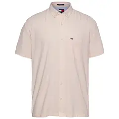 TOMMY HILFIGER - Camisa rosa de rayas con manga corta Tommy Jeans