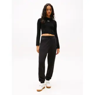 TOMMY HILFIGER - Joggers negro Signature amplios con bajo elástico Tommy Jeans
