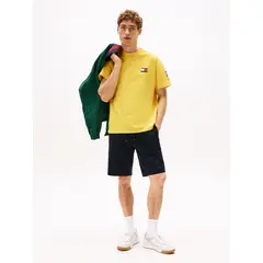 TOMMY HILFIGER - Camiseta amarilla amplia Hilfiger con logo trasero
