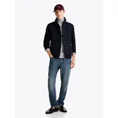 TOMMY HILFIGER - Chaqueta azul acolchada con cuello levantado