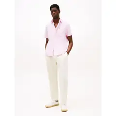 TOMMY HILFIGER - Camisa rosada Heritage de manga corta