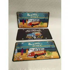 GENERICO - Placa Metal Usa Carro Vintage Pintado Lamina