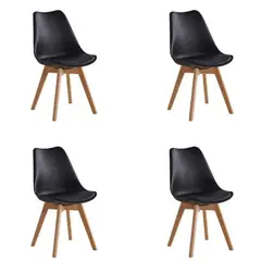 GENERICO - SET x 4 SILLAS + MESA, MODERNA ACOLCHADA