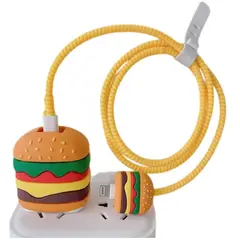 GENERICO - Forro Protector Para Cargadores Iphone Hamburguesa