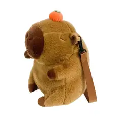 GENERICO - Bolso capibara cafe 20x15 cm con correa cruzada ajustable
