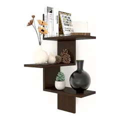 GENERICO - Repisa Esquinero Flotante E-10 Decoración Moderna Color Wengue