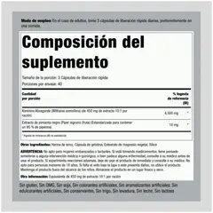 HEALTHY SPORTS - Ashwagandha 4500 mg (por porción) 120 Cápsulas de liberación rápida