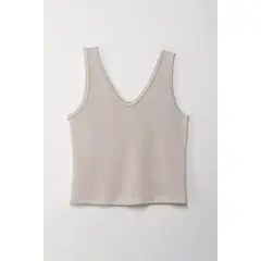TOPMARK - Camiseta básica manga sisa crudo para mujer