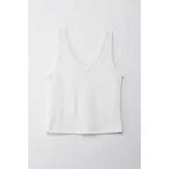 TOPMARK - Camiseta básica manga sisa crudo para mujer