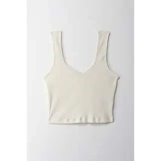 TOPMARK - Camiseta crop en rib crudo para mujer