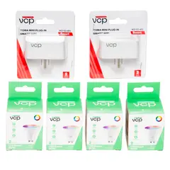 VCP - Kit smart 4 bombillos GU10 + 2 Plug smart