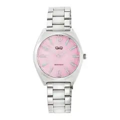 Q&Q - Reloj de moda para mujer plateado + caja