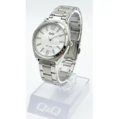 Q&Q - Reloj de moda para mujer plateado + caja