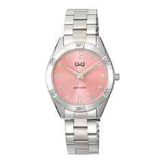 Q&Q - Reloj de moda para mujer plateado + caja