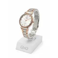 Q&Q - Reloj de moda para mujer plateado + caja