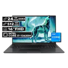 ASUS - PORTÁTIL VIVOBOOK 16 INTEL CORE I7-13620H 24GB RAM 512GB SSD 16" FHD WUXGA INDIE BLACK