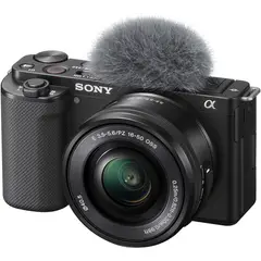 SONY - Cámara ZV-E10 con lente 16-50 mm y grabación de video 4K