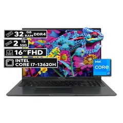 ASUS - PORTÁTIL VIVOBOOK 16 INTEL CORE I7-13620H 32GB RAM 2TB SSD 16" FHD WUXGA INDIE BLACK