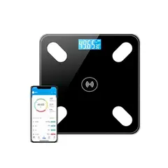 GENERICO - Bascula balanza pesa en vidrio digital bluetooth One Pixel color negro