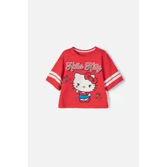 HELLO KITTY - Camiseta de manga corta rojorosado para niña